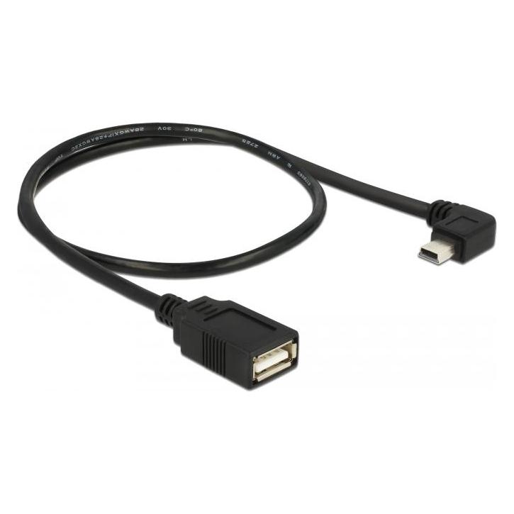 Delock USB Mini-A - USB-A, gewinkelt, OTG (0.50 m, USB 2.0) (83356)
