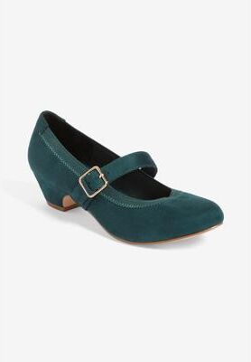 Extra Wide Width Women's The Stone Pump by Comfortview in Emerald (Size 11 WW)