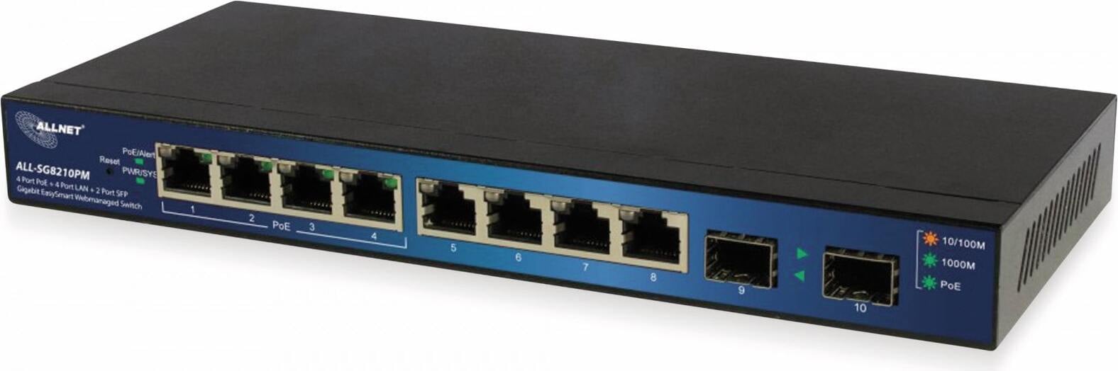 ALLNET ALL-SG8210PM PoE+ Switch 6+2P