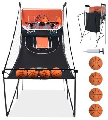 Costway Foldable Basketball Arcade Game Kids Basketball Hoop Machine with 8 Exciting Playing Modes