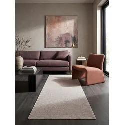 Niederflor-Teppich Uni Beige 133x133 cm - COLFOSCO   Kadima Design