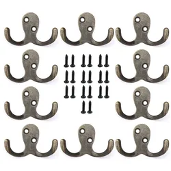 DanDiBo 10x Wandhaken Kleiderhaken 4,2 cm aus Metall Messing Haken Garderobenhaken