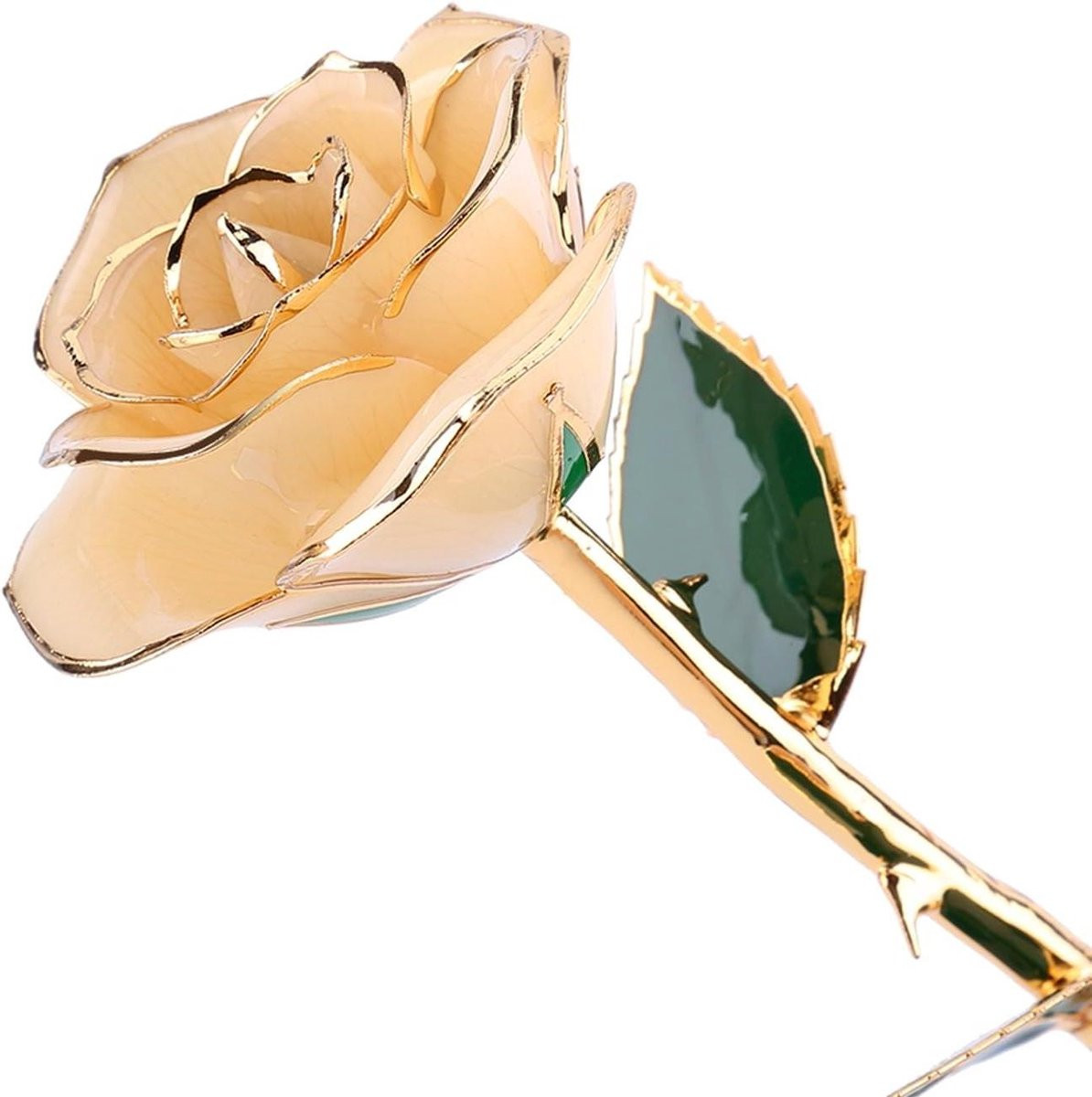 Handgemaakte Luxe Gouden Roos - Kunstwerk voor Decoratie - 31 cm - Goud