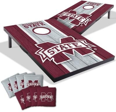 Skip's Garage Mississippi State NCAA Compact 2x3 Tailgate Cornhole Board Set