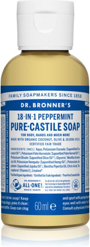 Dr. Bronner’s Peppermint Universal Liquid Soap 60 ml