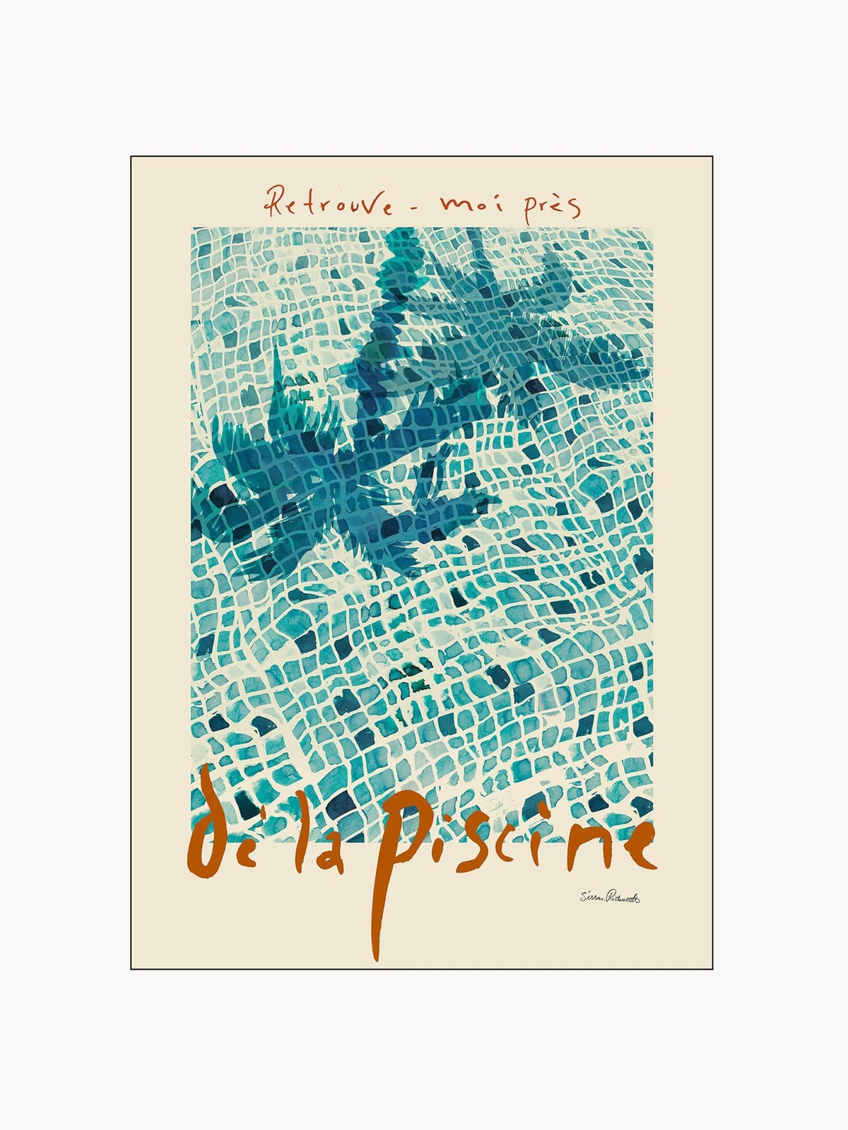 Poster en lijst La Piscine met zomerse foto