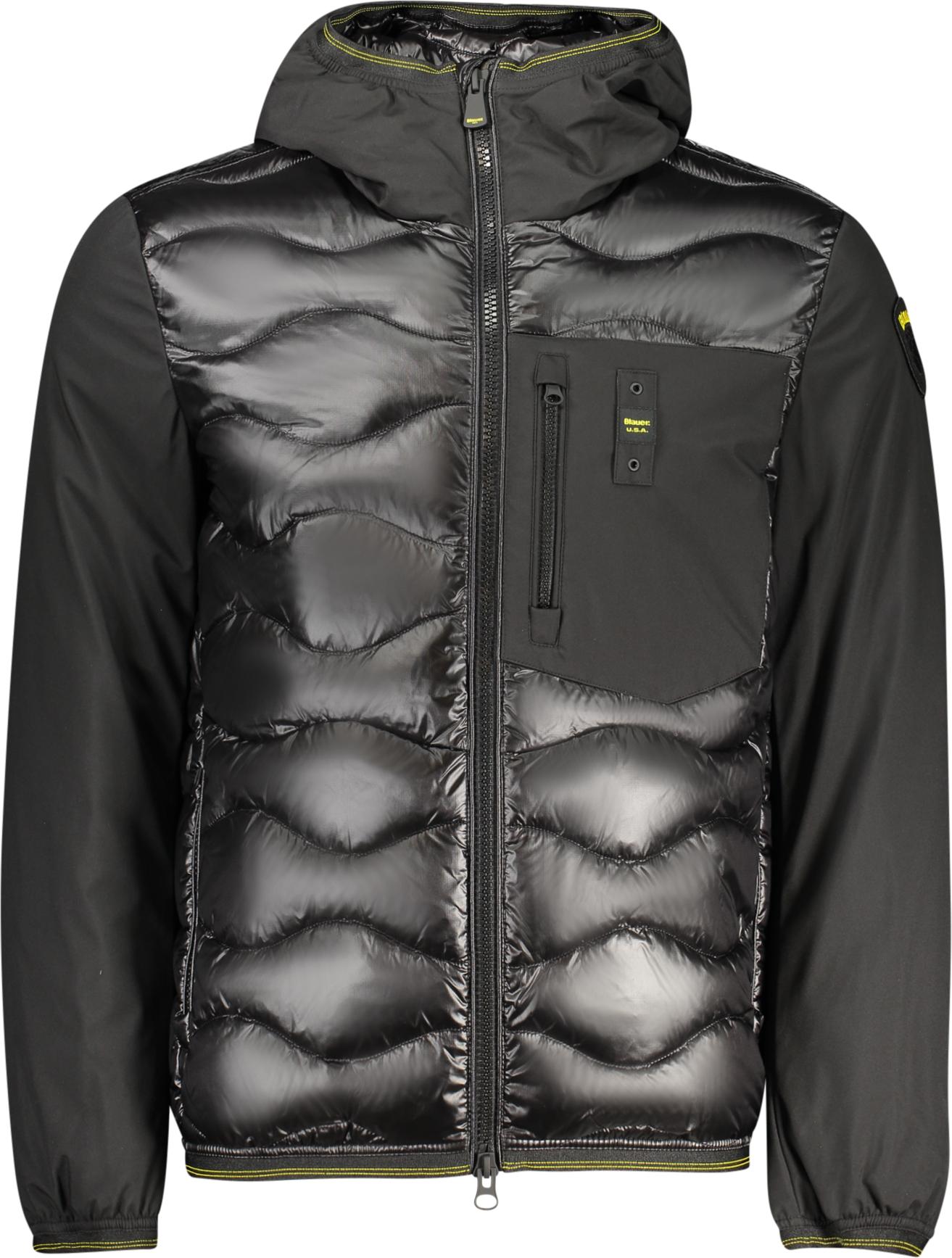 Herrenjacke Schwarz: Langärmelig mit Kapuze, Taschen & Details
