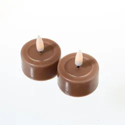 283 LED Teelichter Mia flackernd inkl. Batterien D: 4,1cm karamell 2St.