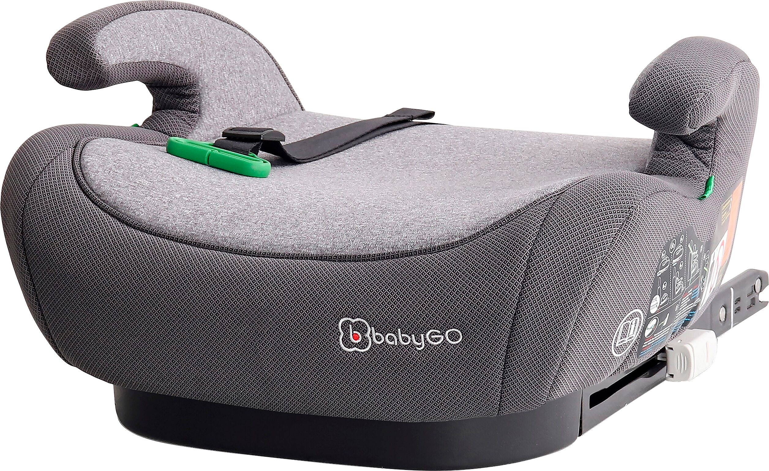 Kindersitzerhöhung BABYGO "Bursa IV Isofix 126-150 cm", Baby, grau, Polyester, Kindersitze Kindersitzerhöhung, vorwärts gerichtet