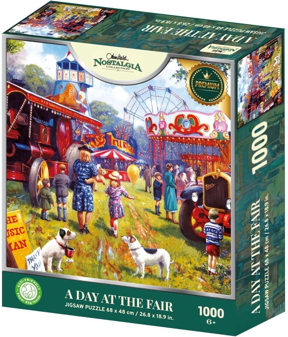 Zuru Nostalgia Collection: A Day At The Fair 1000 Piece Jigsaw Puzzle for Adults and Children, 70 x 50 cm, British Fair Scenes, Ages 6+