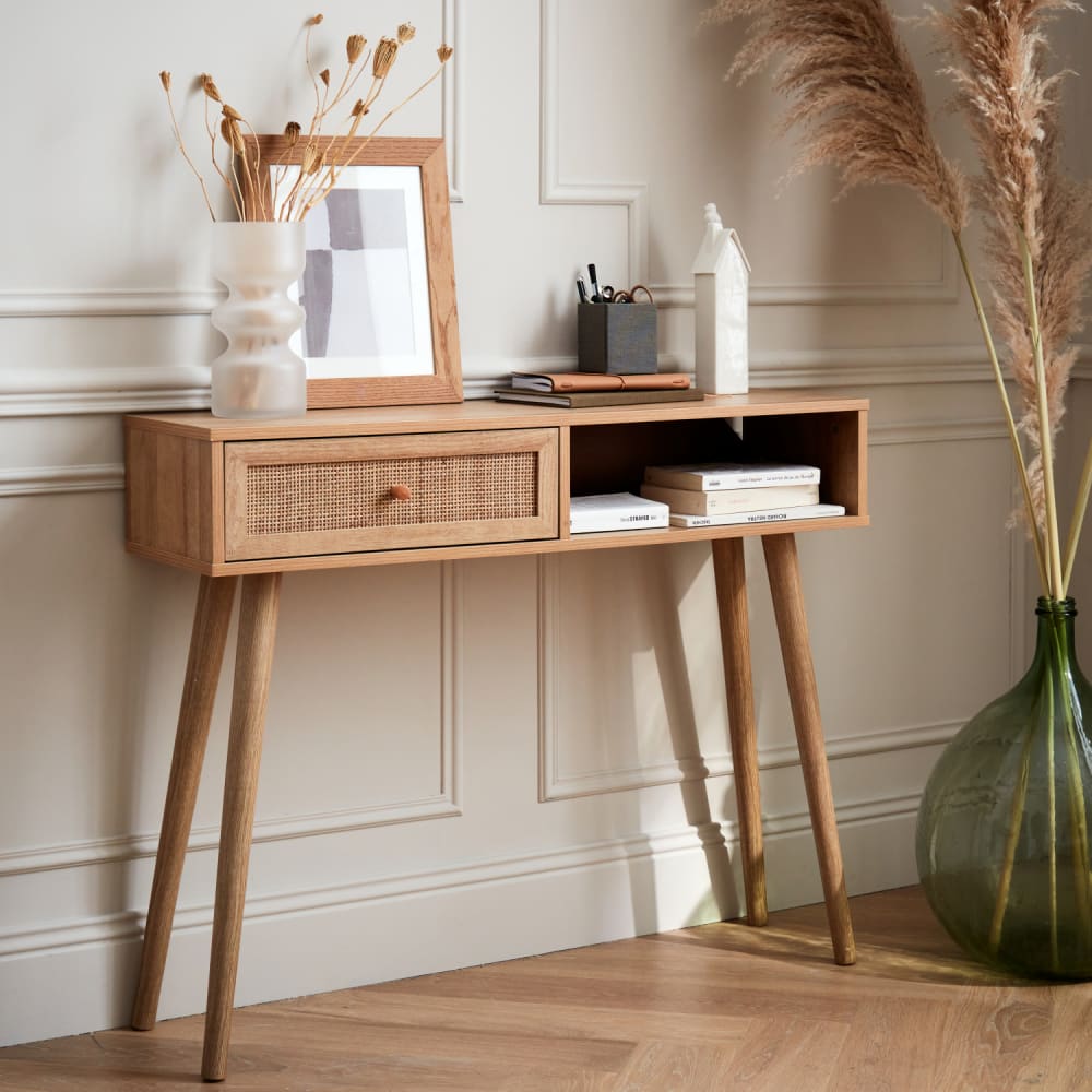 sweeek Console en cannage Beige 100x81x29cm