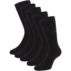 CINQUE Herren Socken, 5er Pack - Business-Socken, Baumwollmischung, Logo, einfarbig Schwarz / 43-46