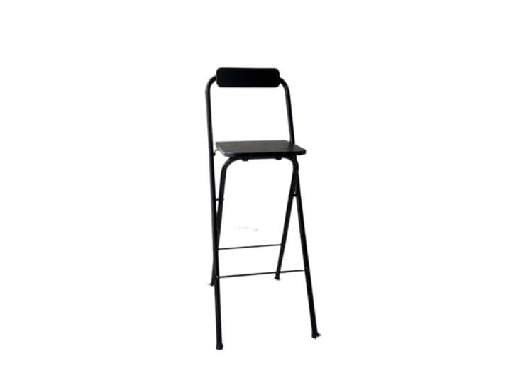 LXLAEOANG Klappbare Barstühle, Einfacher Barhocker Mit Eisenrückenlehne Verdickte Fußabdeckungen for Küche, Bar, Tisch, Stuhl, Esszimmer mit mehreren Szenen(A-black-70cm)
