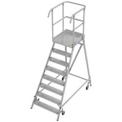 Krause 821065 Aluminium Podestleiter fahrbar, Montage mit Werkzeug Arbeitshöhe (max.): 3.95 m Aluminium 65.4 kg