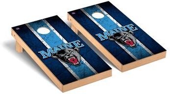 Skip's Garage University of Maine Black Bears Cornhole Board Set - Vintage Wooden