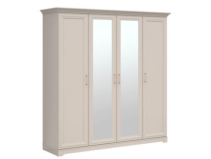 Petits-meubles Kleiderschrank 4 Türen Perle Kaschmir, Holzwerkstoff, 209.5x216x61 cm, Schlafzimmer, Kleiderschränke