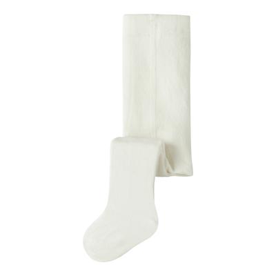 Strickstrumpfhose LIL' ATELIER "NBNFUNA PANTYHOSE LIL NOOS", Mädchen, Gr. 74/80, weiß (coconut milk), Obermaterial: 80% Baumwolle, 17% Polyamid, 3% Elasthan, uni, Strumpfhosen, aus Baumwollmischung mit Stretch, elastische Passform, für Babys