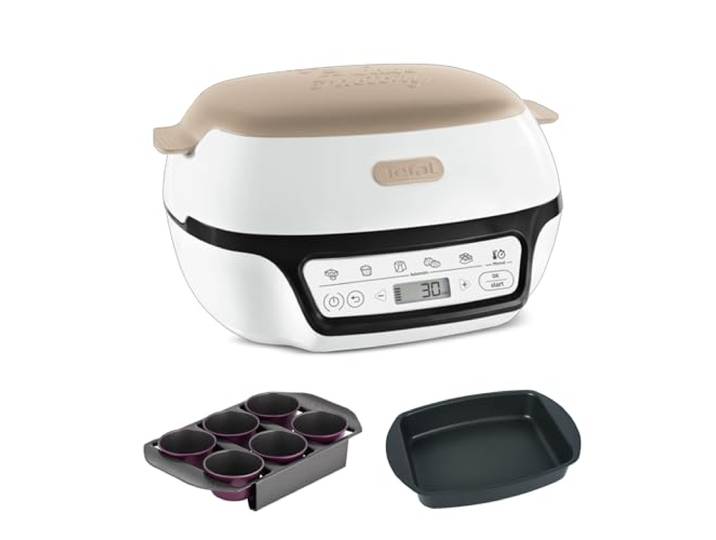 Tefal - Cake Factory Mini four électrique avec 6 moules muffins Appareil cuisine pour gâteaux réussis - 5 programmes automatiques - Cuisson précise sans préchauffage