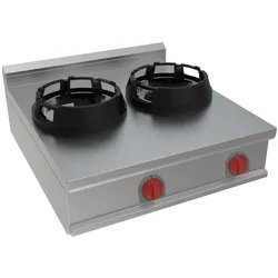 EURAST - Wok mit 2 gasflammen auftisch - 800x900x280 mm - 28 Kw - 3288209L