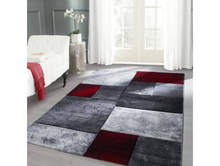 Tapis - AYYILDIZ - Hawaii 1710 - 80x150 cm - Rouge - Moderne - 3D Découpe Contour