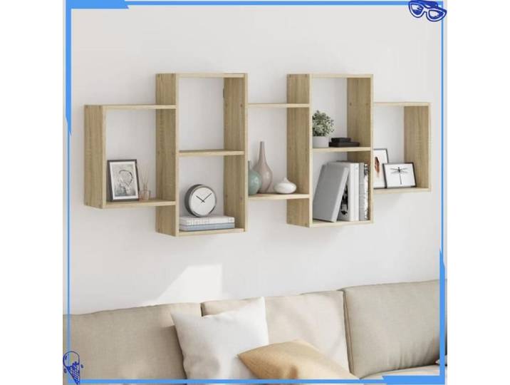 Étagère murale sonoma - 159x18x65 cm - Bois d'ingénierie - Chêne - Élément Décoratif Remarquable - Pour Intérieur