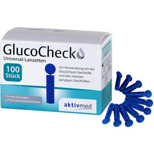 GlucoCheck Aktivmed Lanzetten  Universal-Lanzetten, sterile Einmallanzetten, 100 Stück