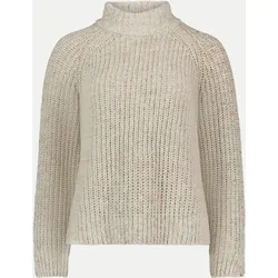 Strickpullover mit Stehkragen Beige 44