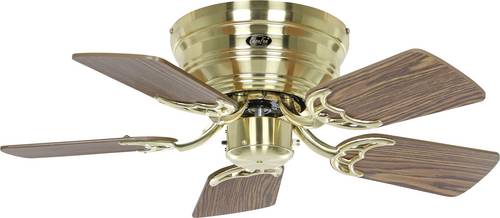 CasaFan FLAT 75-III MG-EA/BU Flügel Eiche antik/Buche Deckenventilator Messing (gebürstet) Wendbare Flügel, Winterbetrieb