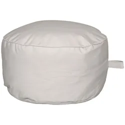Chic Antique Lounge Puff aus Nylon für Draussen, H32/Ø 60 cm beige
