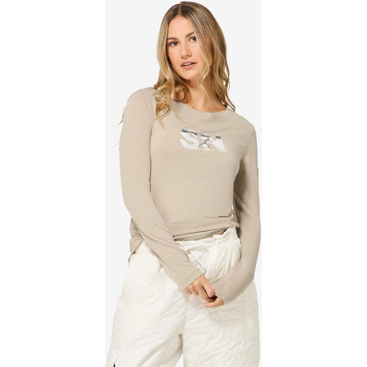 Super.Natural W Cross Country Logo LS white pepper/various (Y42) S SNWP04118Y42S