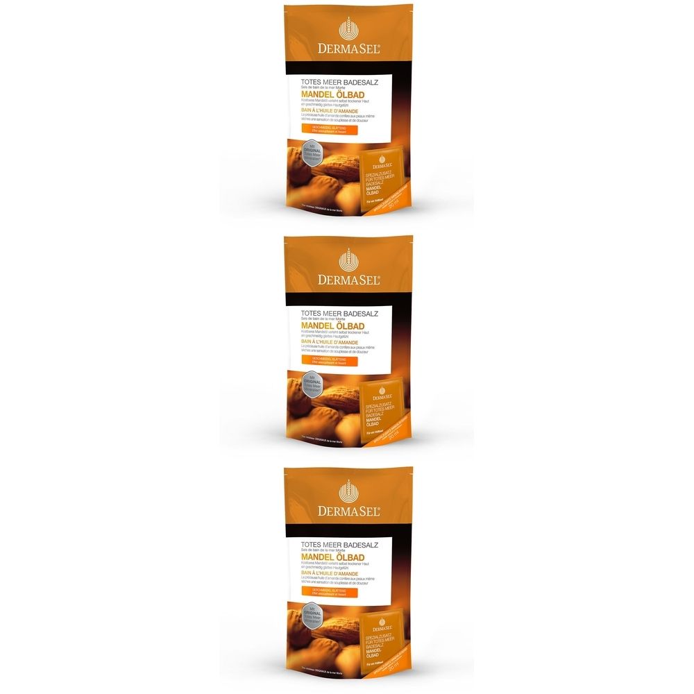 DermaSel Totes Meer Badesalz Ölbad, Mandel 3x420 g