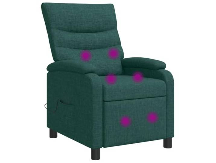Massage Relaxsessel Dunkelgrün Stoff Verstellbar 115°-160° Metall-und Holzwerkstoff Rahmen, Schaum-Füllfaser Polsterung, Wohnzimmer, Arbeitszimmer, Lesen