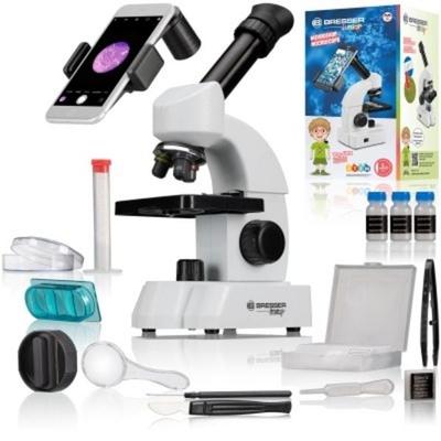 Bresser Junior 13321 - Mikroskop mit 40-640-facher Vergrößerung, Zoom-Okular und umfangreichem Starterpaket