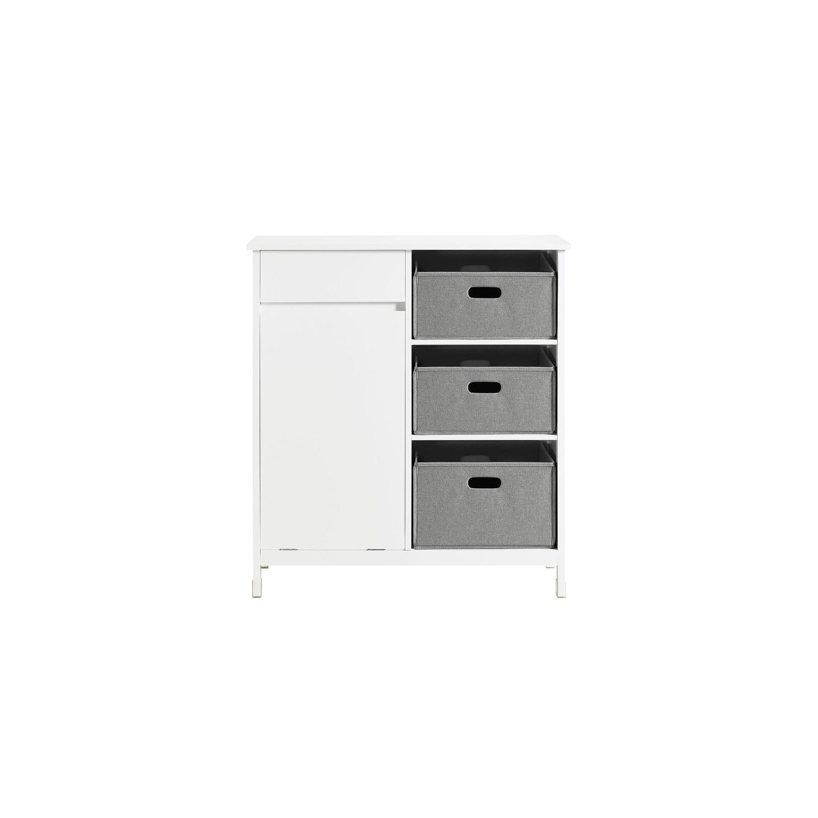SoBuy Wäscheschrank mit 1 Schublade Weiß 80x38x90cm Funktional