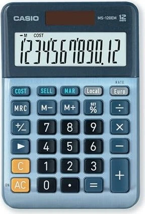 CASIO MS-120EM Tischrechner blau