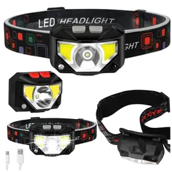 LED-Stirnlampe, Bewegungssensor, 6 Beleuchtungsmodi