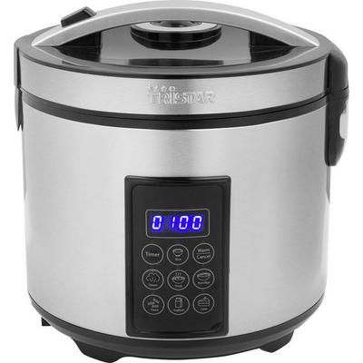 Tristar RK-6138 Dampfgarer mit Display, Reiskochfunktion, Antihaftbeschichtung, mit Messbecher, Timerfunktion Stahl