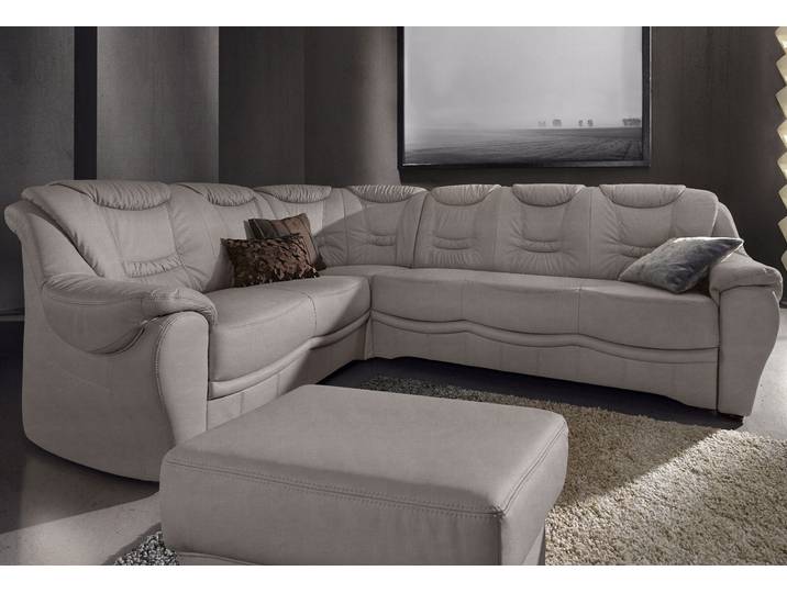 Ecksofa SIT & MORE Benson L-Form , grau, B:265cm H:94cm T:215cm, NaturLeder;Luxus-Microfaser;Luxus-Kunstleder;Primabelle-Microfaser, Sofas, Ecksofa, wahlweise mit Schlaffunktion