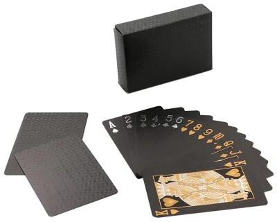 Multisell Products Hub Plastic Playing Cards, Waterproof Euro Style Poker Cards For Table Games And Magic Holiday Collectibles black Grid