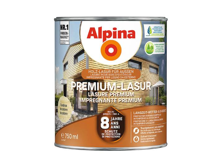 Alpina Premium-Lasur Farblos 0.75 l Seidenmatt