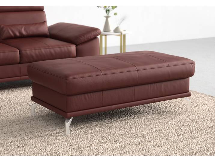 Hocker SIT & MORE Cabrio, B: 133 cm , rot (merlot), B:133cm H:48cm T:72cm, Hocker, Hocker, individuell zu kombinieren, Federkern