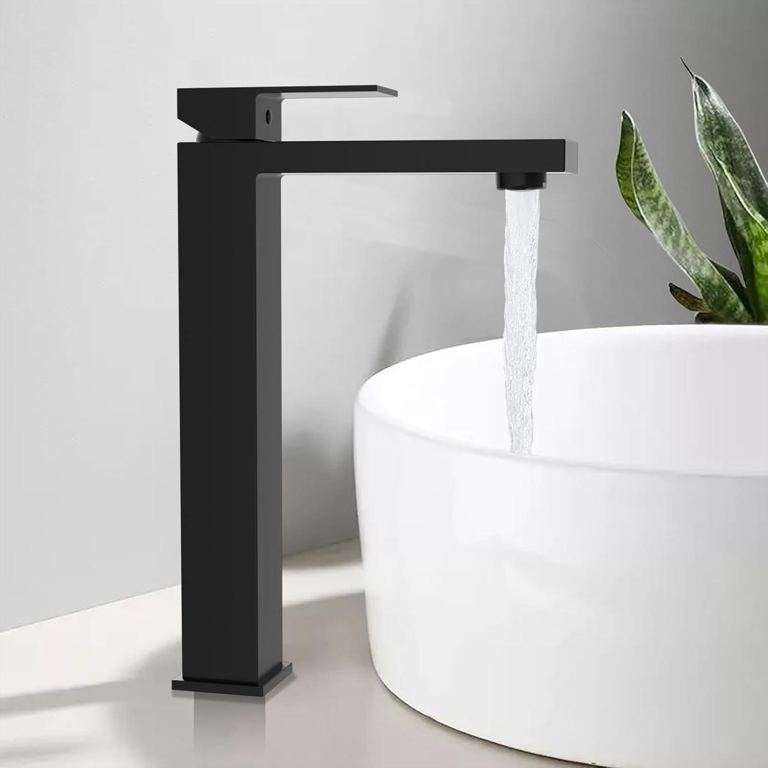 Dripio Hoogwaardige wastafelmengkraan, zwart, roestvrij staal, 250 mm