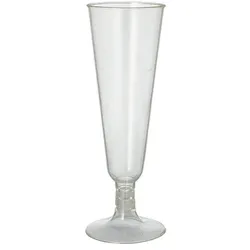 Papstar 6 Stiel-Gläser für Sekt, PLA "pure" 0,1 l Ø 5,5 cm · 16,5 cm glasklar mit glasklarem Fuß
