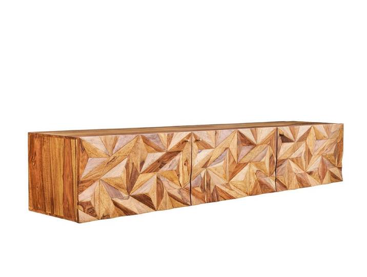 Licht-Erlebnisse TV-Board MALI, Hängeboard 160 cm Holz Handarbeit 3D-Front