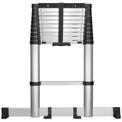 TOOLCRAFT TO-7868814 Aluminiumlegierung Teleskopleiter Montage ohne Werkzeug Arbeitshöhe (max.): 3.93 m Aluminium EN 131 10.1 kg