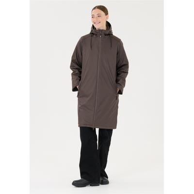 Outdoorjacke WEATHER REPORT "Heaten", Damen, Gr. 46, braun (dunkelgrau), 100% Polyester, unifarben, normal, ohne Ausschnitt, Jacken Outdoorjacke, mit wasserabweisender Eigenschaft