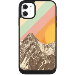 Nivocase Handyhülle für Apple iPhone 11 Hülle NIVOpure Case Schwarz Berg Retro Sonnenschein (Apple iPhone 11), Smartphone Hülle, Schwarz