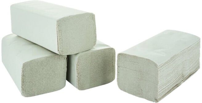 Serviettes pliantes blanc naturel papier recyclé ; Elos