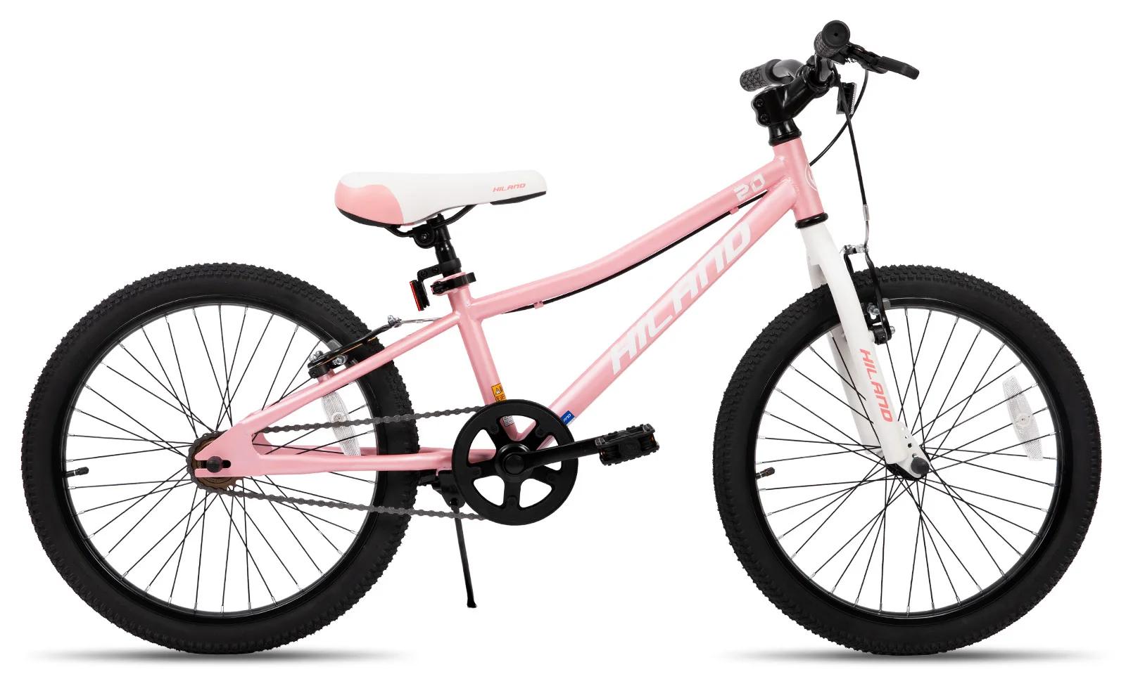 Kinderfahrrad für Mädchen und Jungen - 20" (50 cm) Mountainbike - Singlespeed - Doppelte V-Brake Handbremsen - Stahlrahmen - Ständer - Pink