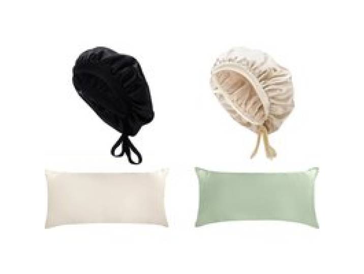 LIVARNO® Bonnet en soie de polyester ou Taie d'oreiller en soie de mûrier